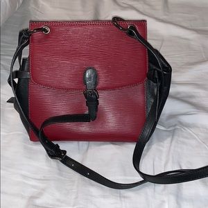 Red leather purse